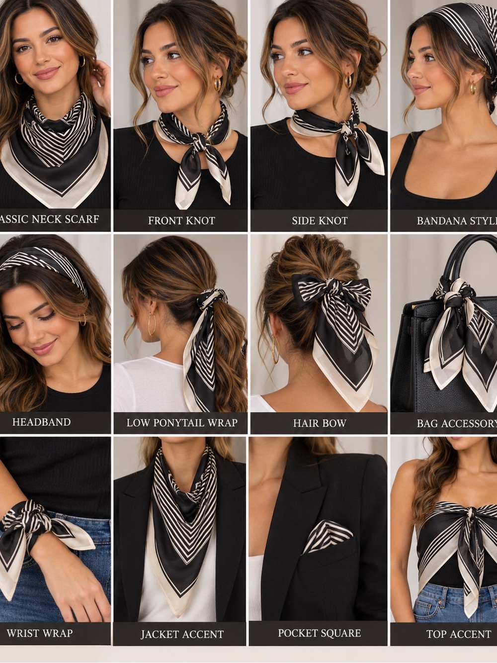 Banana Republic Black & White Square Scarf